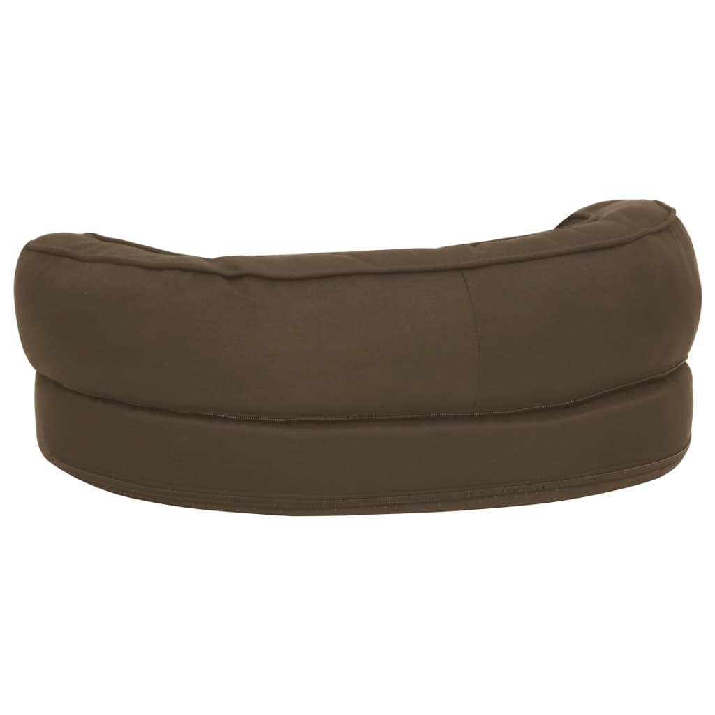 Ergonomic dog bed mattress, brown, 60x42 cm linen/fleece look