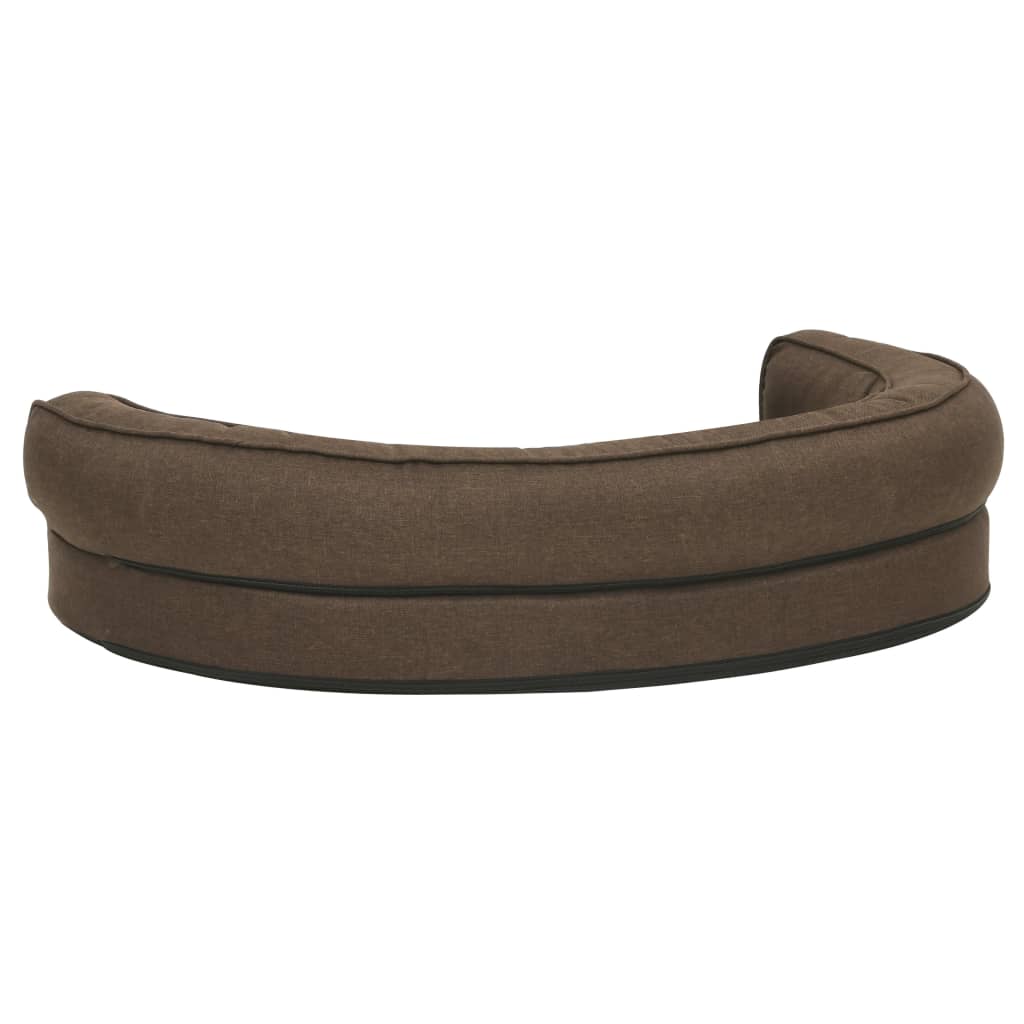Ergonomic dog bed mattress, brown, 75x53 cm linen/fleece look
