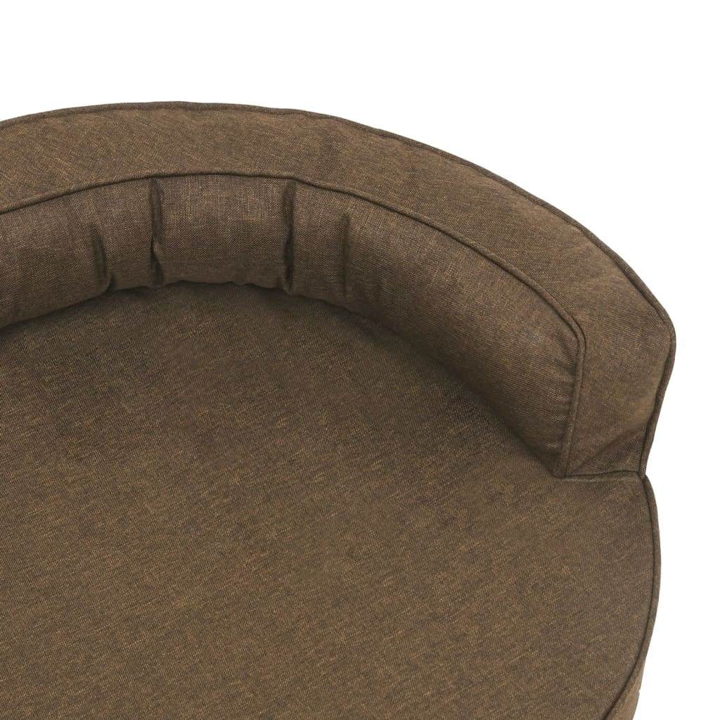 Ergonomic dog bed mattress, brown, 75x53 cm linen/fleece look