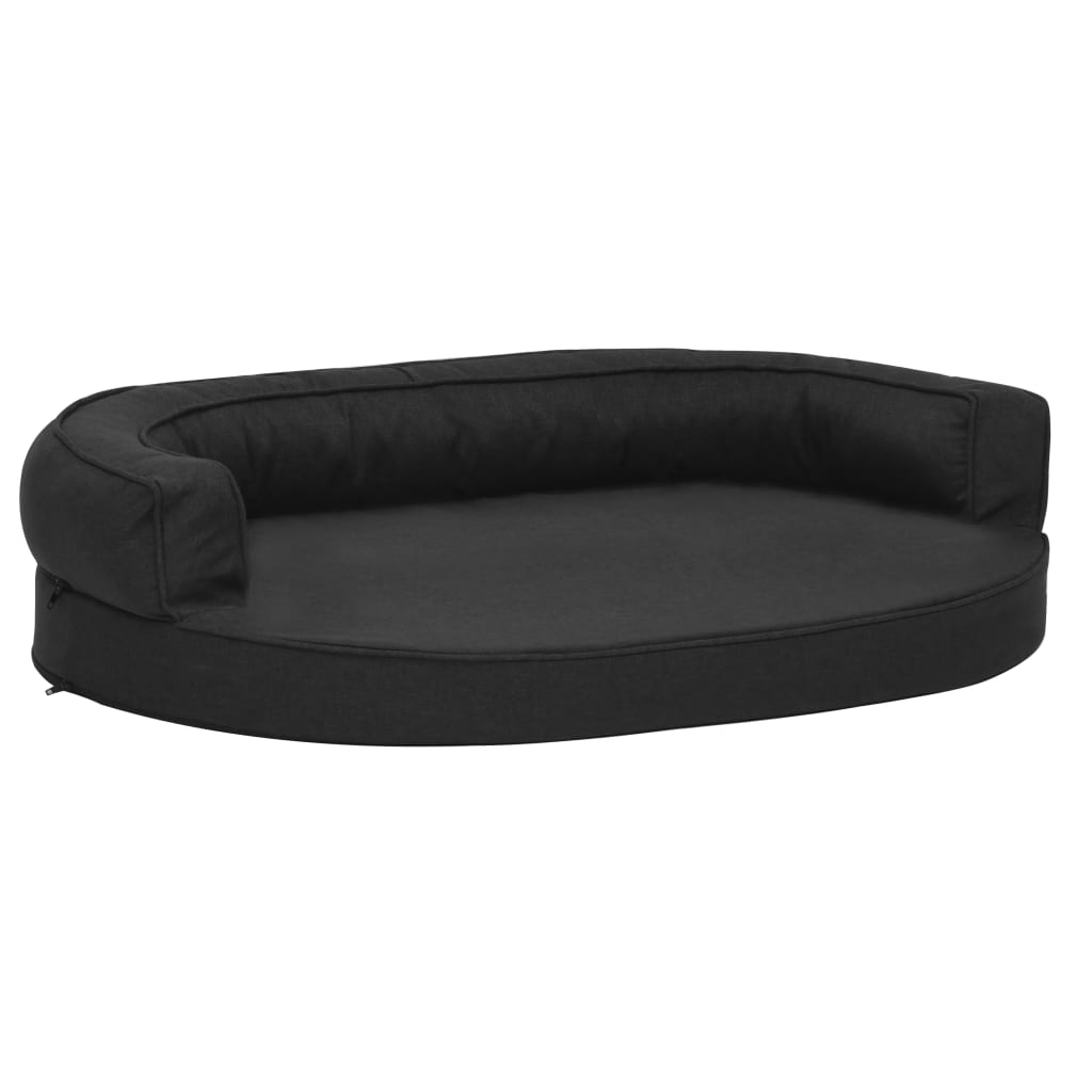 Ergonomic dog bed mattress, black, 75x53 cm, linen look