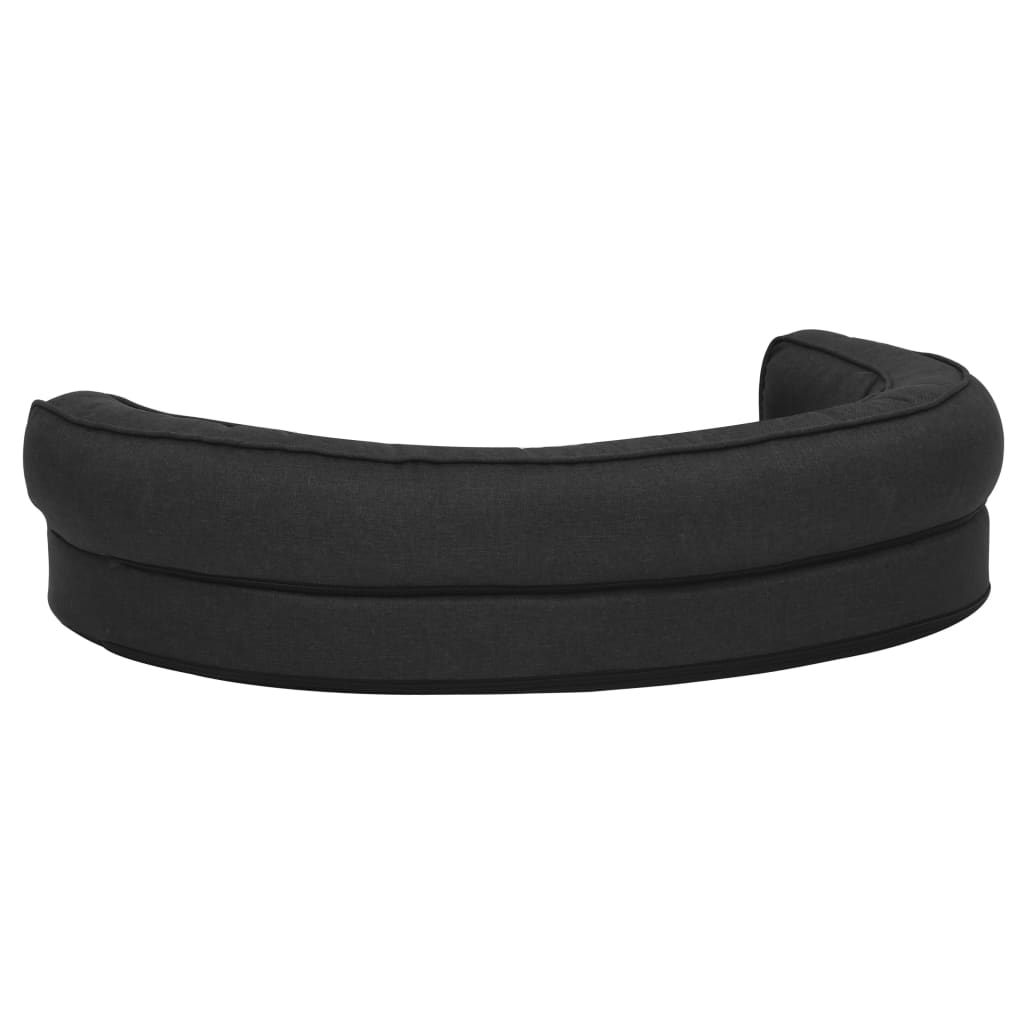 Ergonomic dog bed mattress, black, 75x53 cm, linen look