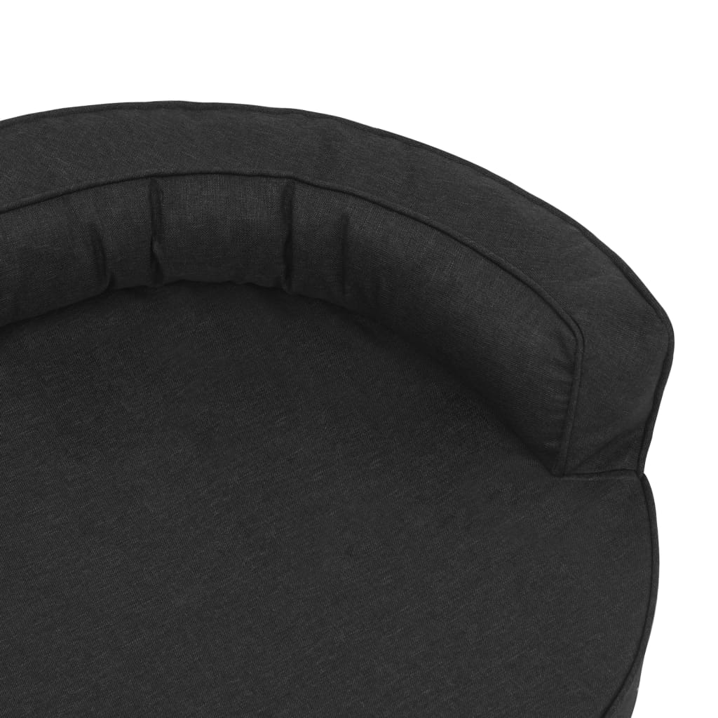 Ergonomic dog bed mattress, black, 75x53 cm, linen look