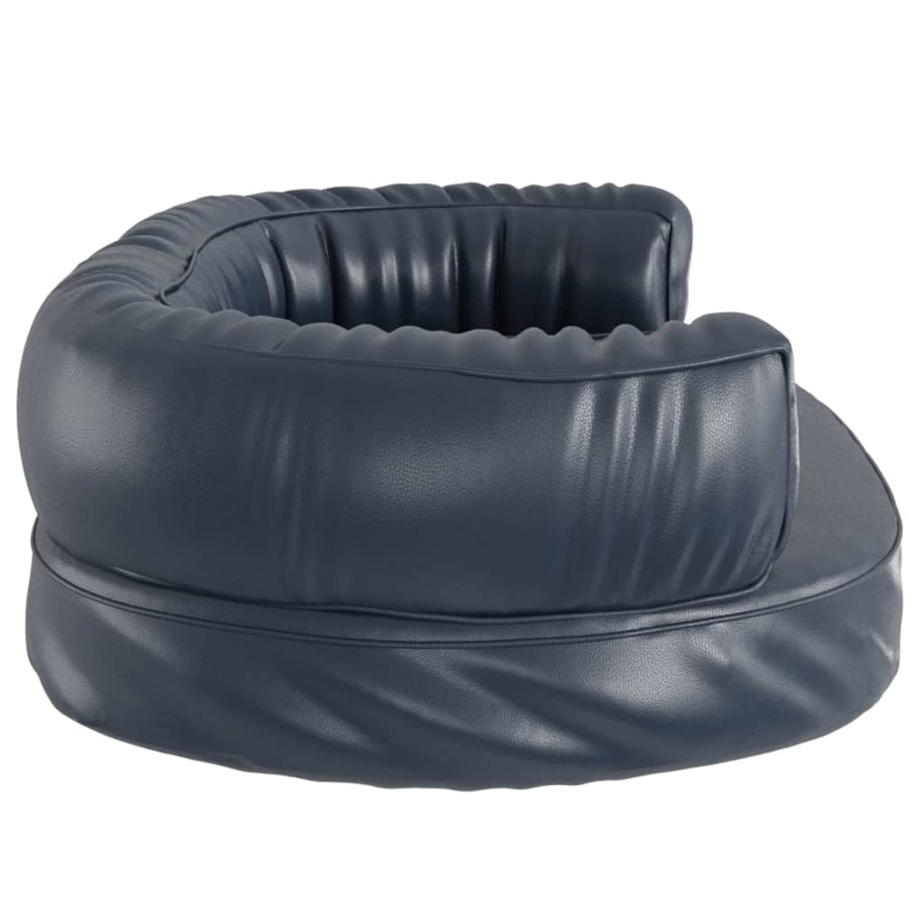 Blue ergonomic foam dog bed 60x42 cm eco leather
