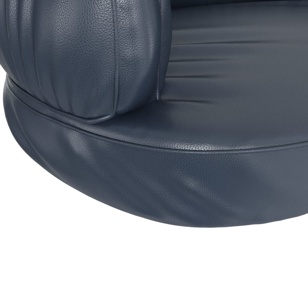 Blue ergonomic foam dog bed 60x42 cm eco leather