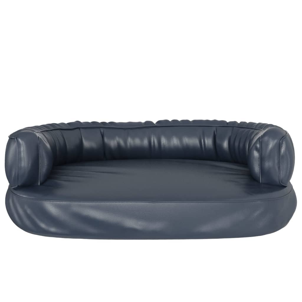 Dog bed, ergonomic foam, blue, 75x53 cm, eco leather
