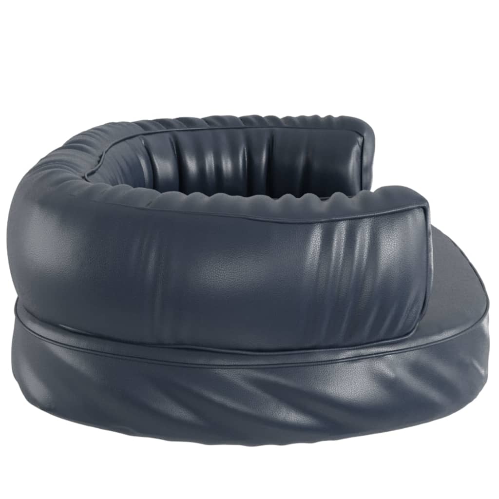 Dog bed, ergonomic foam, blue, 75x53 cm, eco leather