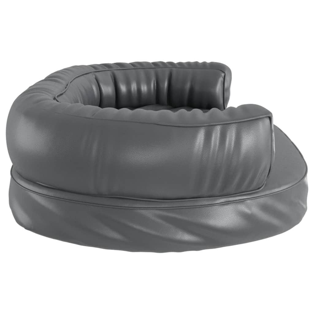 Dog bed, ergonomic foam, gray, 88x65 cm, eco leather