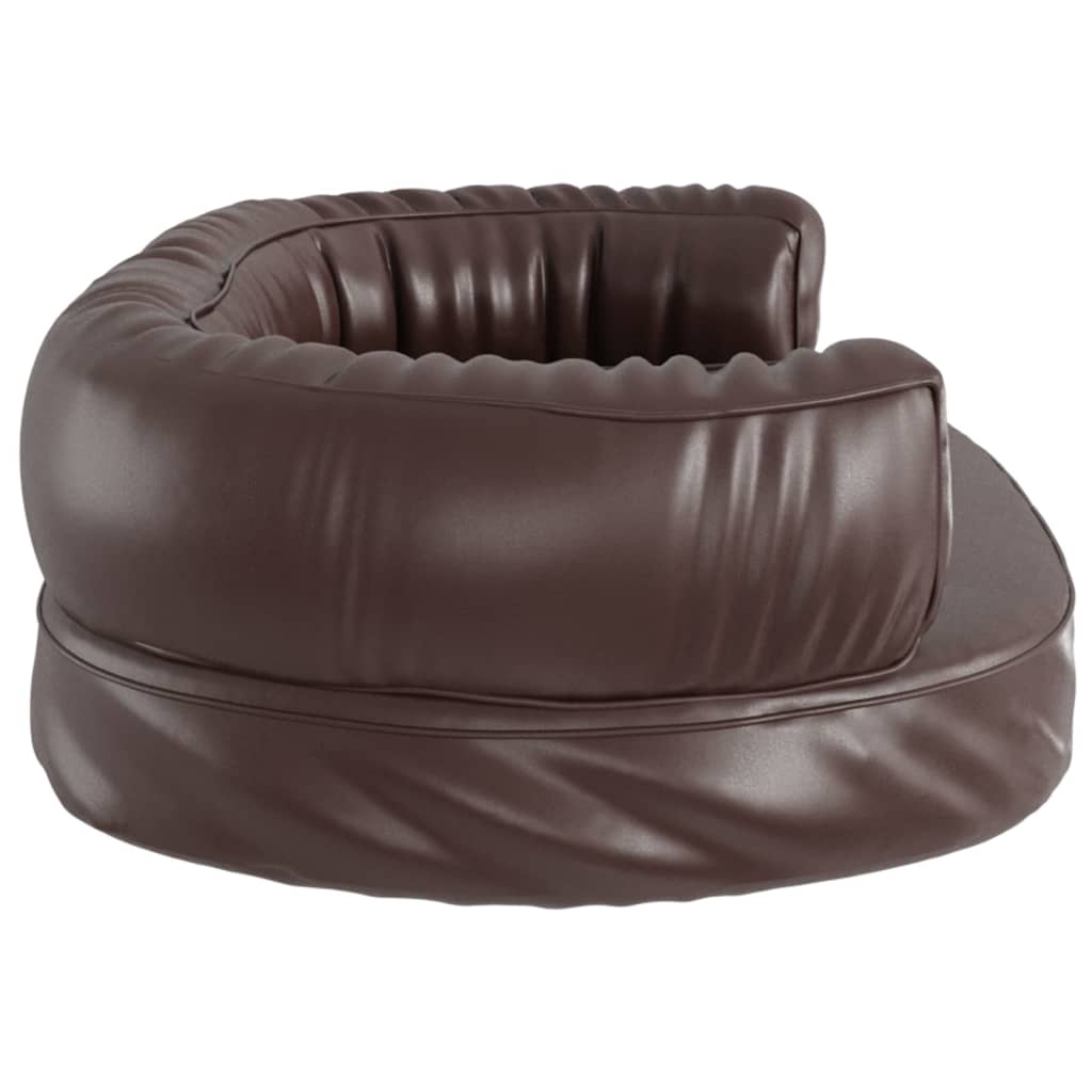 Dog bed, ergonomic foam, brown, 60x42 cm, eco leather