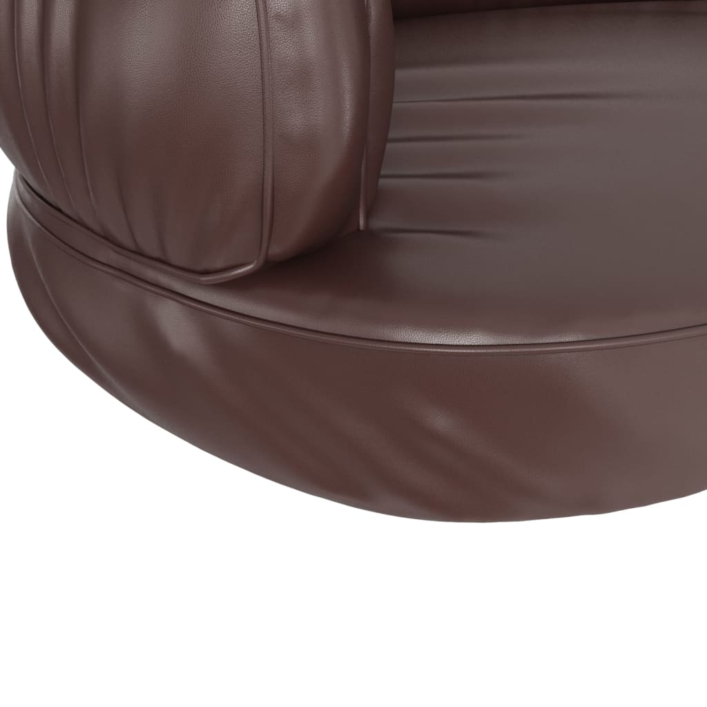 Dog bed, ergonomic foam, brown, 60x42 cm, eco leather