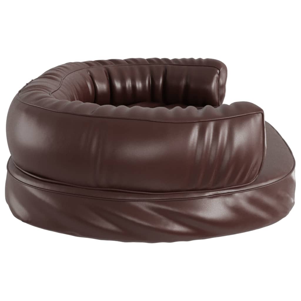 Dog bed, ergonomic foam, brown, 75x53 cm, eco leather