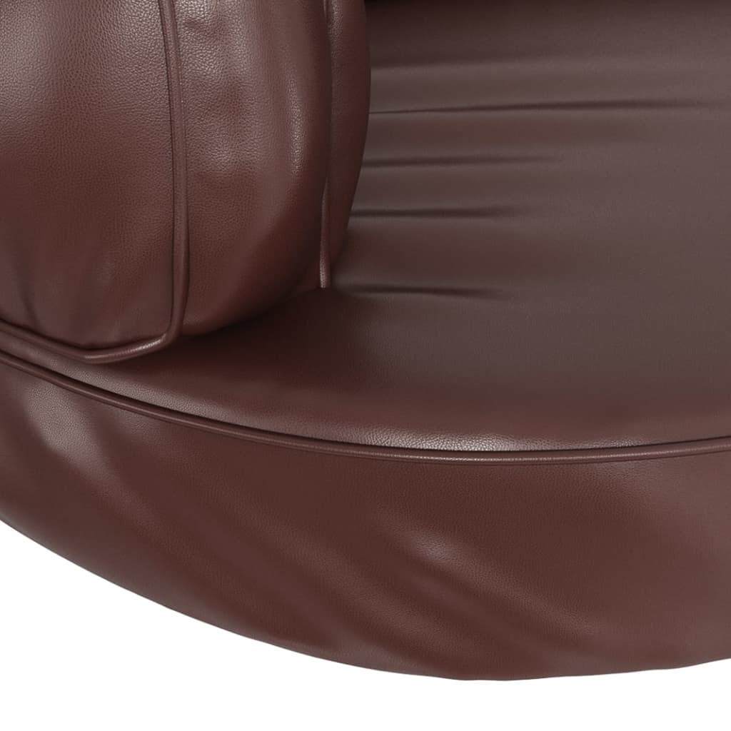 Dog bed, ergonomic foam, brown, 75x53 cm, eco leather