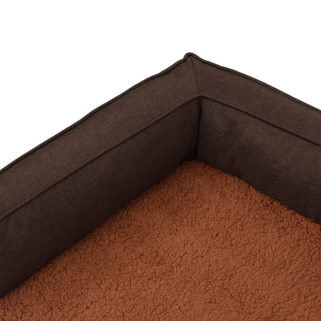 Ergonomic brown dog bed mattress 60x42 cm linen/fleece look