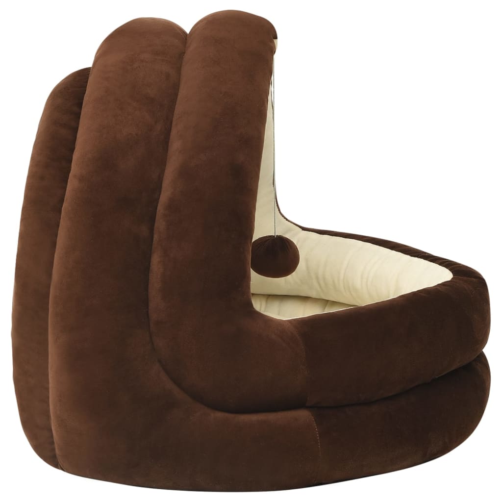 Cat bed, brown and cream, 50x50x45 cm