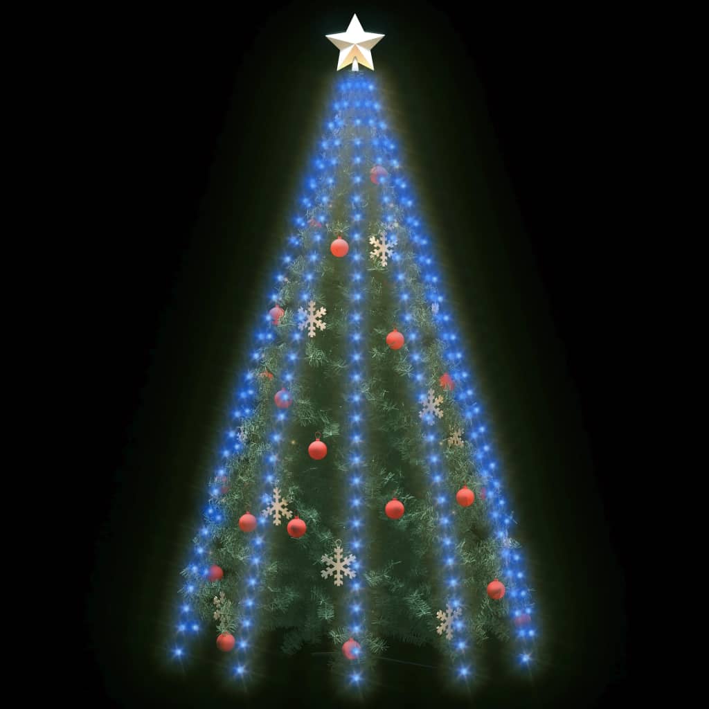 Instalație brad de Crăciun cu 250 LED-uri, albastru, 250 cm