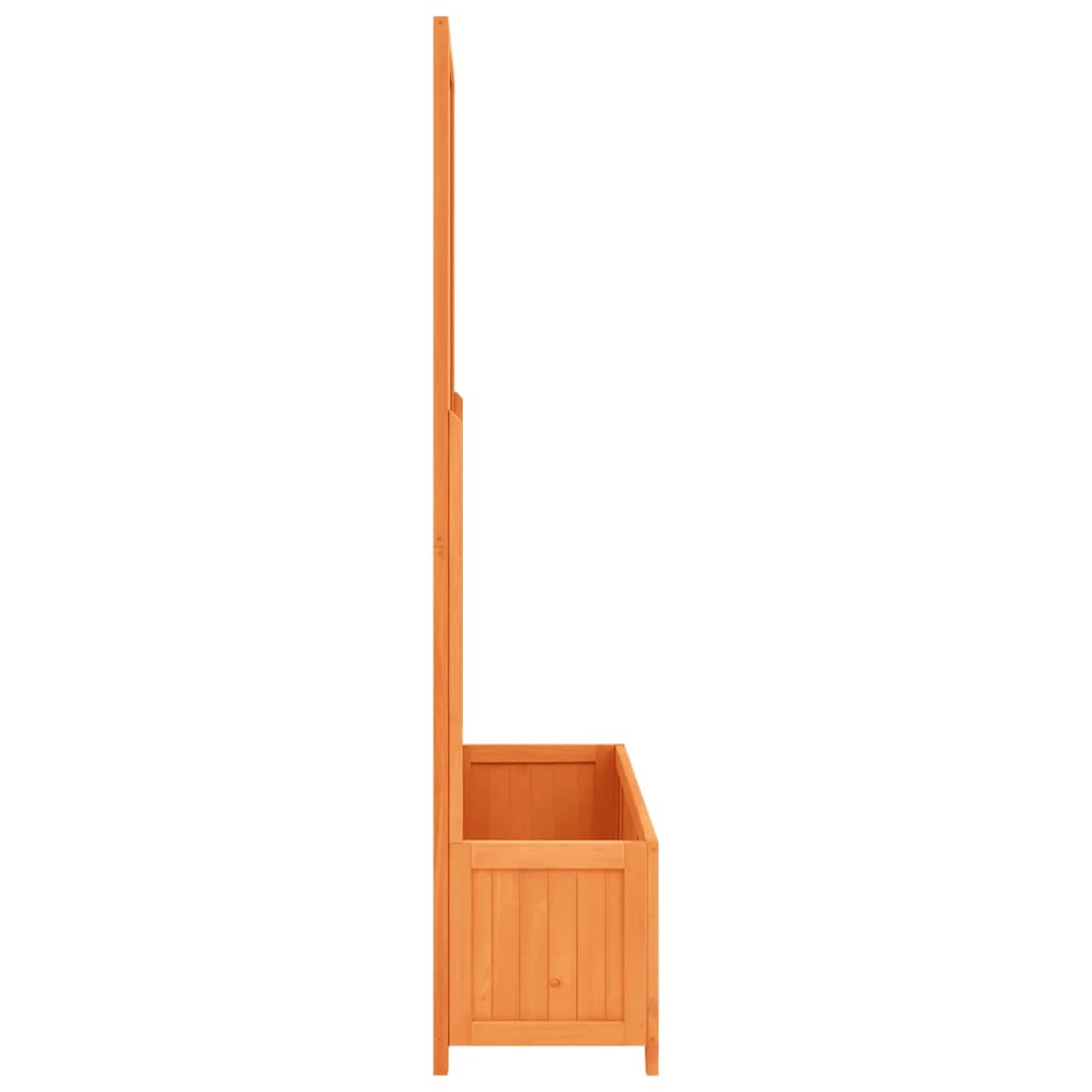Jardinieră cu spalier, maro, 70x30x135 cm, lemn masiv brad