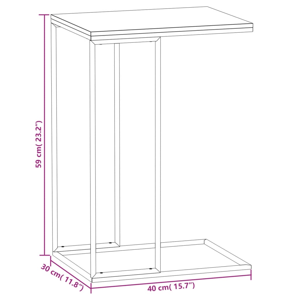 Side table, black, 40x30x59 cm, composite wood