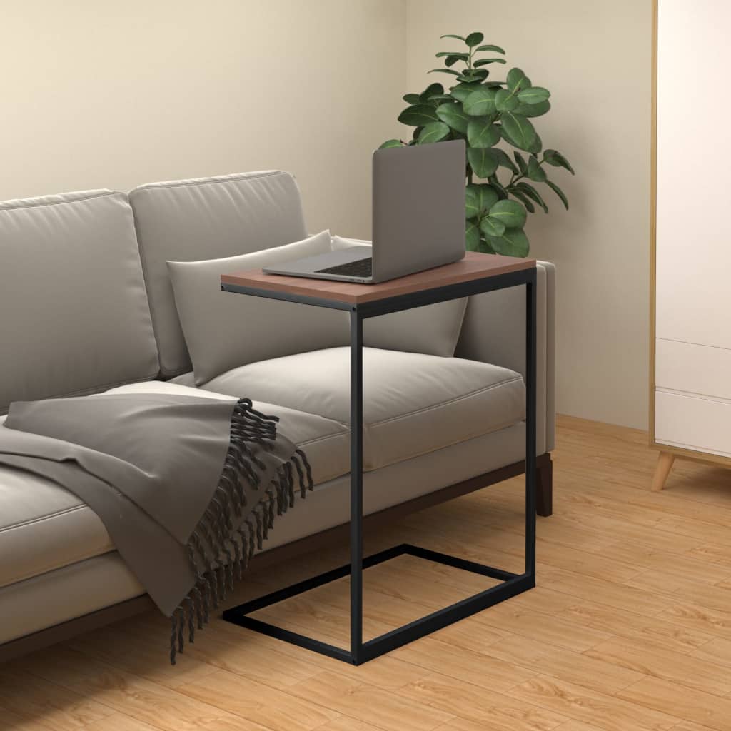 Side table, black, 55x35x66 cm, composite wood