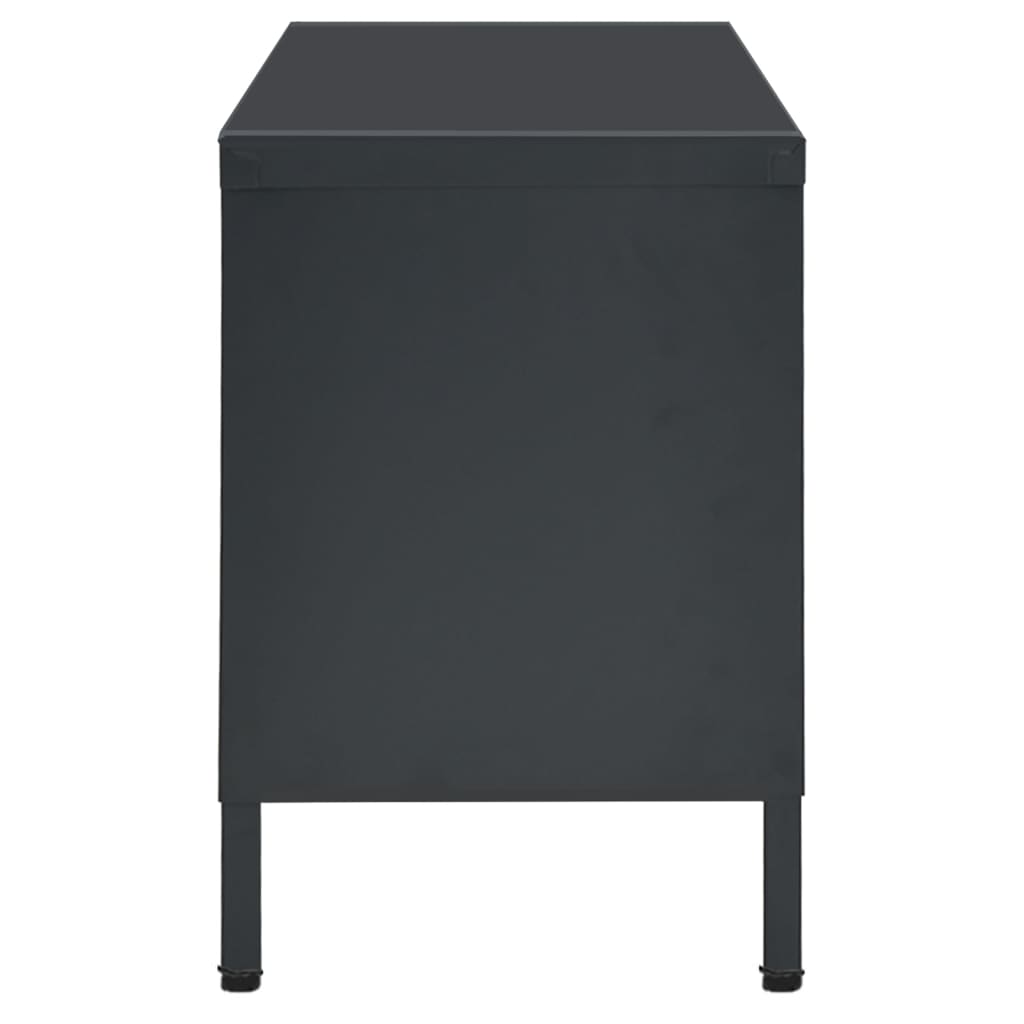 Dulap TV, antracit, 90x30x44 cm, oțel și sticlă