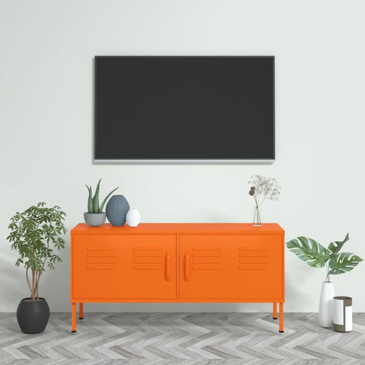 Comodă TV, portocaliu, 105x35x50 cm, oțel