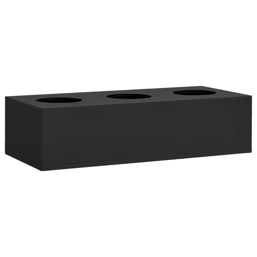 Cutie pentru flori de birou, antracit, 90x40x23 cm, oțel