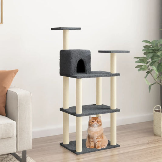 Cat set, sisal rope poles, dark grey, 119 cm