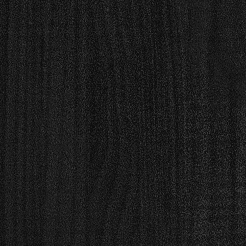 Bibliotecă cu 2 rafturi, negru, 80x30x70 cm, lemn masiv de pin