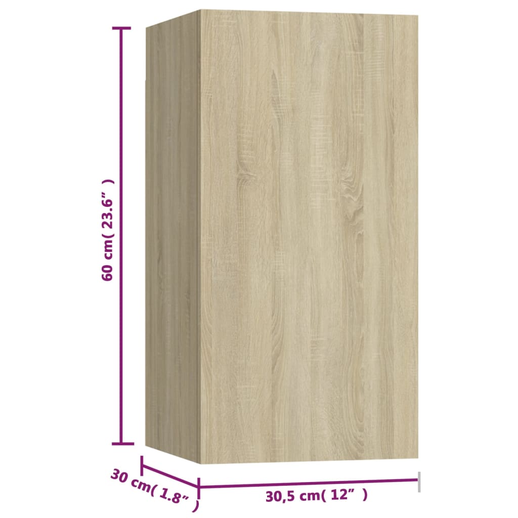 Dulapuri TV, 7 buc. stejar Sonoma 30,5x30x60 cm, lemn prelucrat