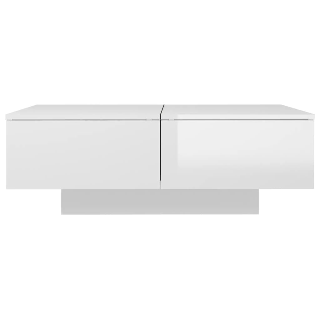 Coffee table, glossy white, 90x60x31 cm, chipboard