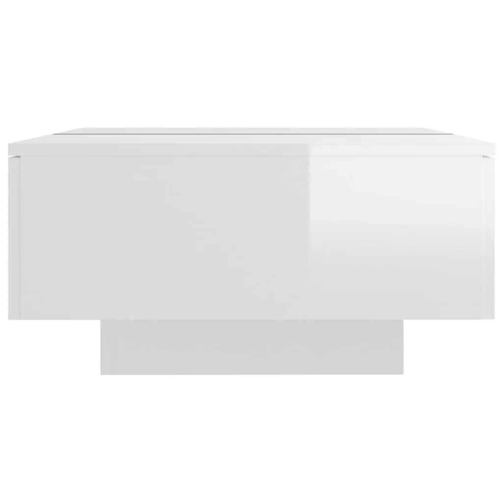 Coffee table, glossy white, 90x60x31 cm, chipboard