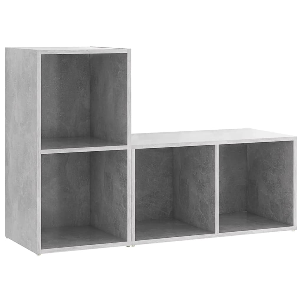 Dulapuri TV 2 buc gri beton, 72x35x36,5 cm lemn prelucrat