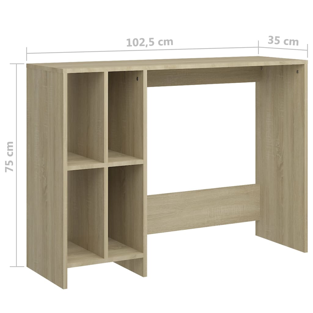 Notebook desk, sonoma oak, 102.5x35x75 cm, chipboard