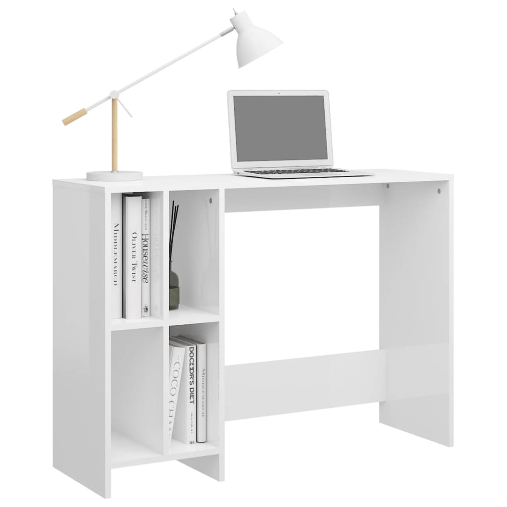 Notebook desk, extra-glossy white, 102.5x35x75 cm, chipboard