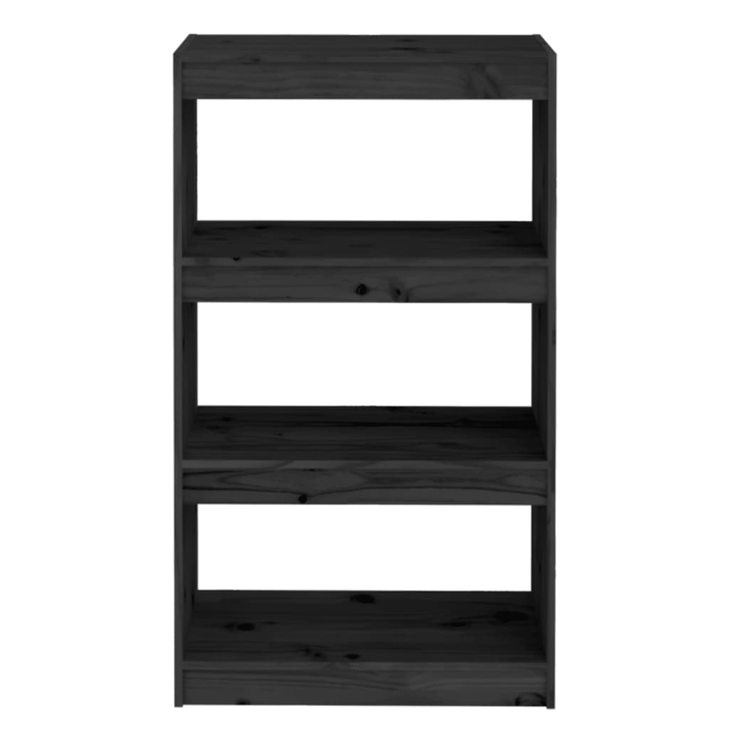 Bookcase/Room divider black 60x30x103.5 cm solid pine wood
