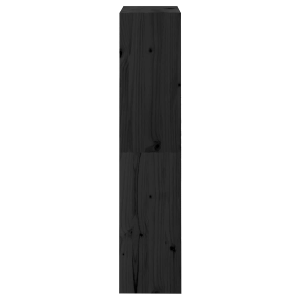 Black bookcase/room divider 60x30x135.5 cm solid pine wood