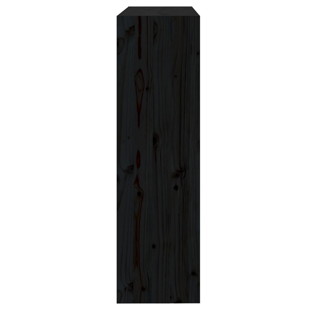 Black bookcase/room divider 80x30x103.5 cm solid pine wood