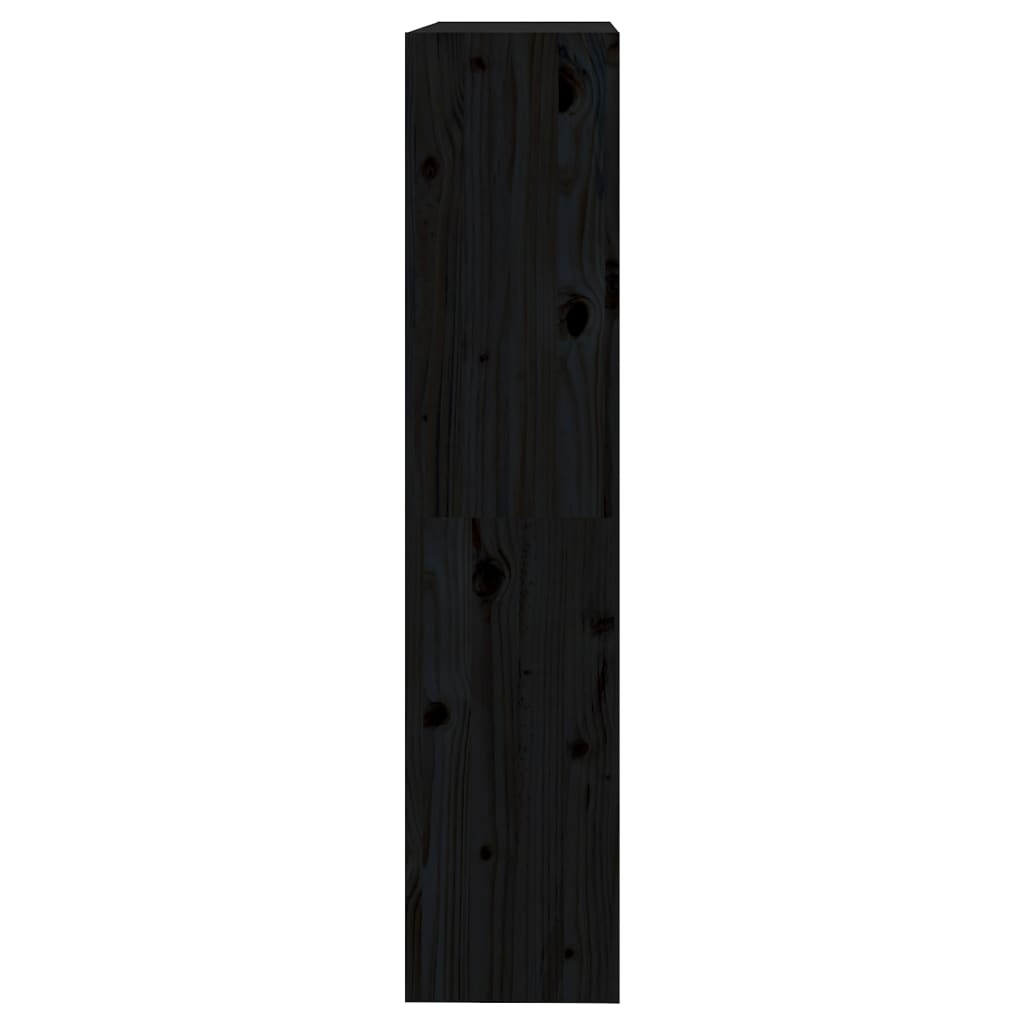 Black bookcase/room divider 80x30x135.5 cm solid pine wood