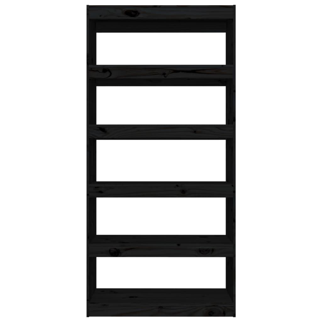 Bookcase/Room divider black 80x30x167.4 cm solid pine wood