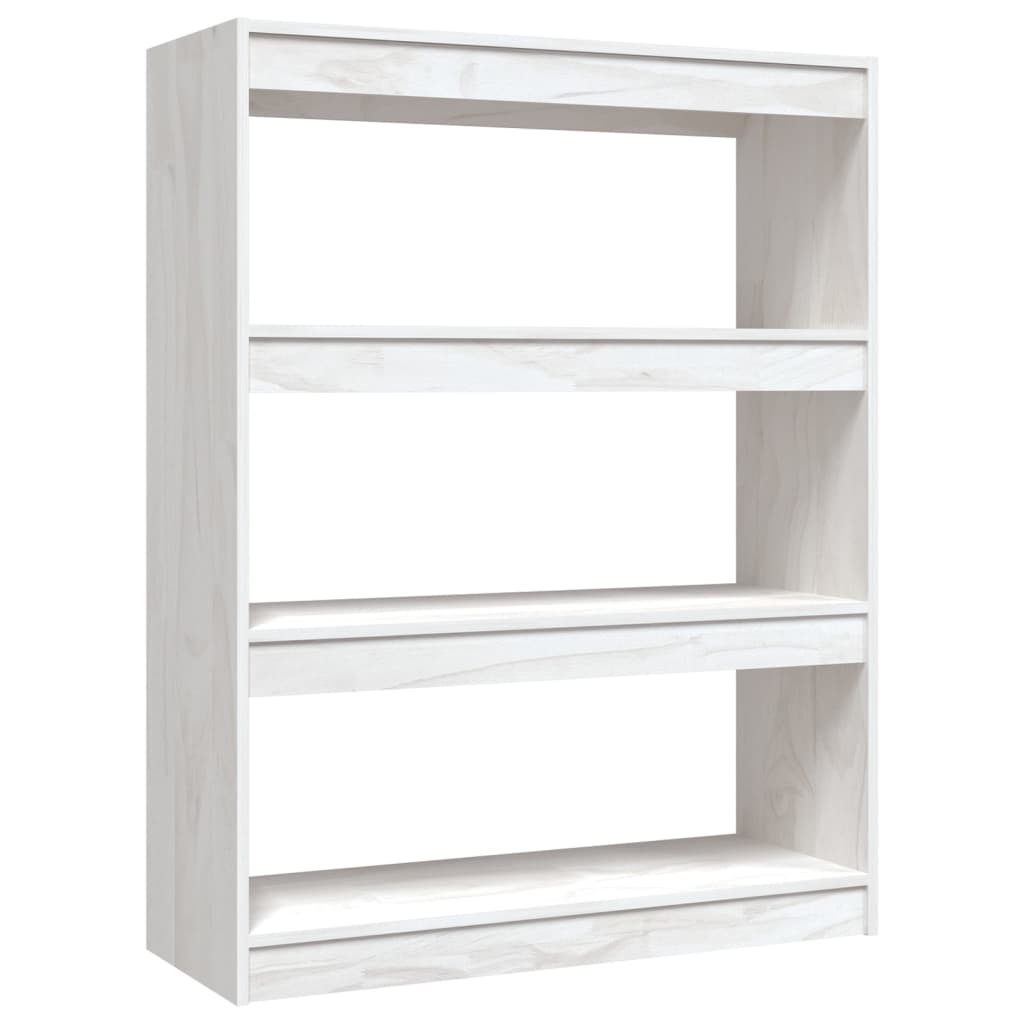 Bookcase/Room divider, white, 100x30x103 cm, solid pine wood