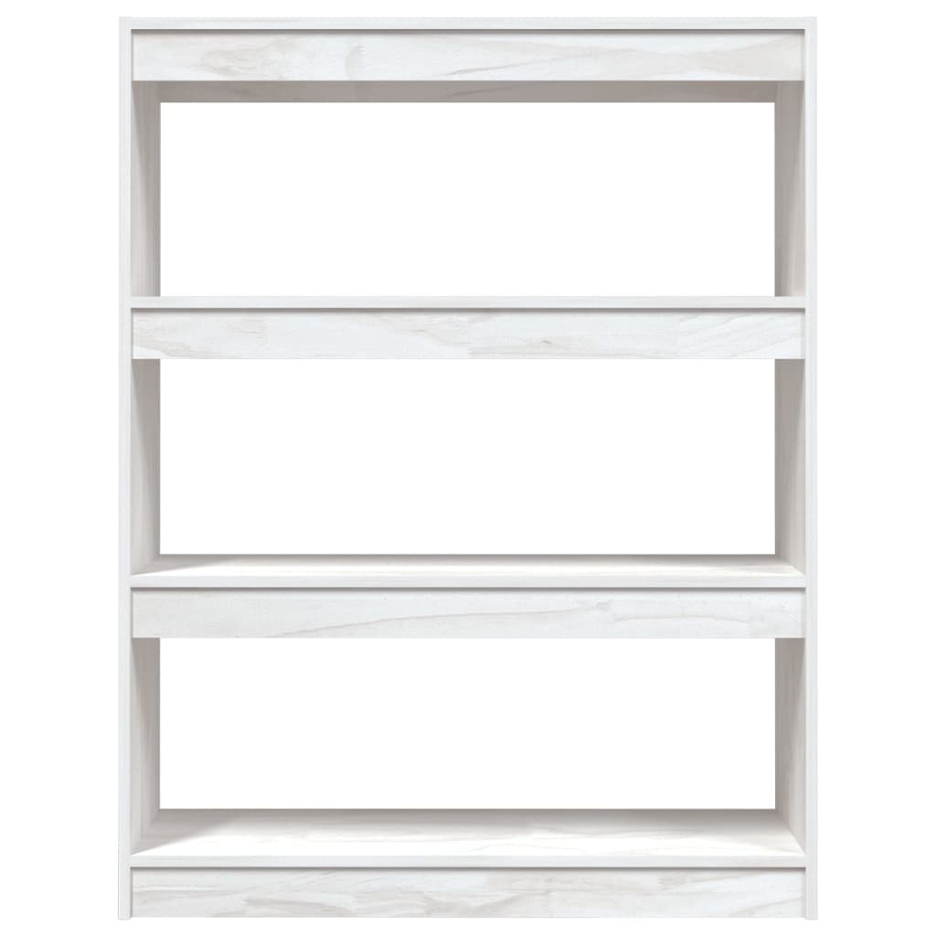Bookcase/Room divider, white, 100x30x103 cm, solid pine wood
