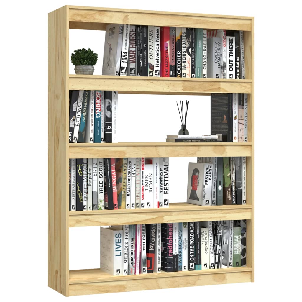 Bibliotecă/Separator cameră, 100x30x135,5 cm, lemn masiv pin