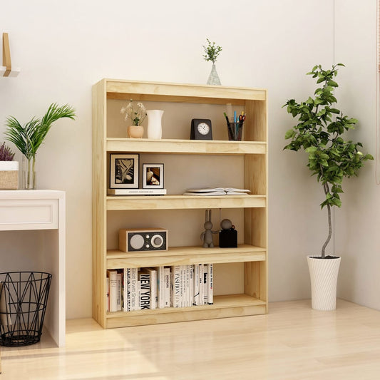 Bibliotecă/Separator cameră, 100x30x135,5 cm, lemn masiv pin