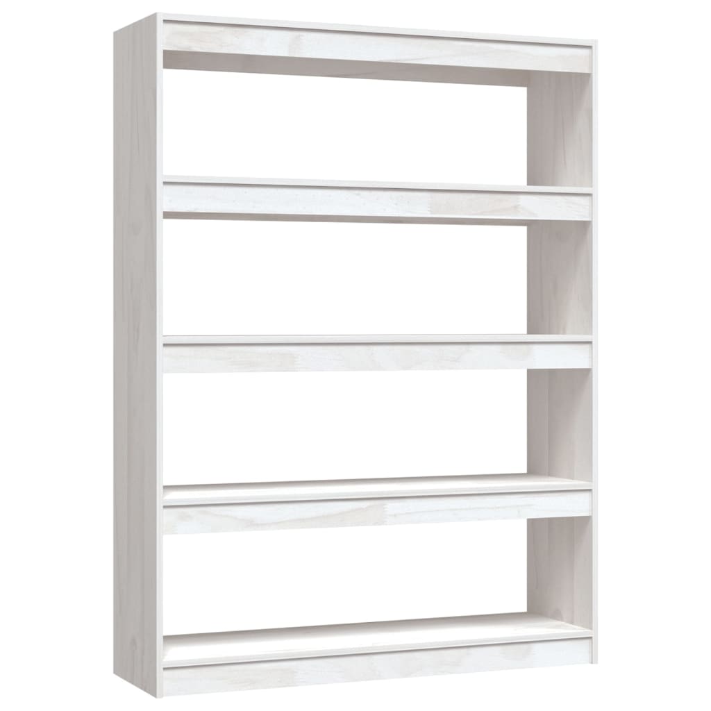 White bookcase/room divider 100x30x135.5 cm solid pine wood
