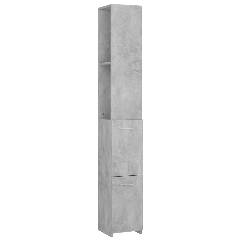 Bathroom cabinet, concrete gray, 25x26.5x170 cm, processed wood