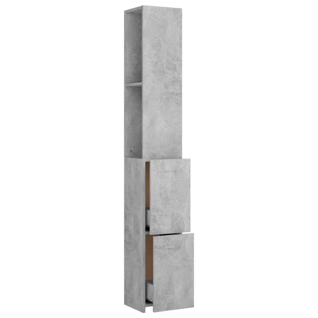 Bathroom cabinet, concrete gray, 25x26.5x170 cm, processed wood