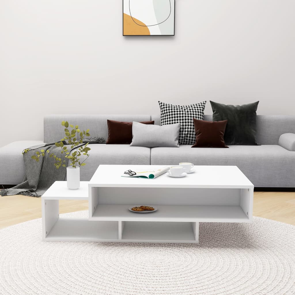 Coffee table, white, 105x55x32 cm, chipboard