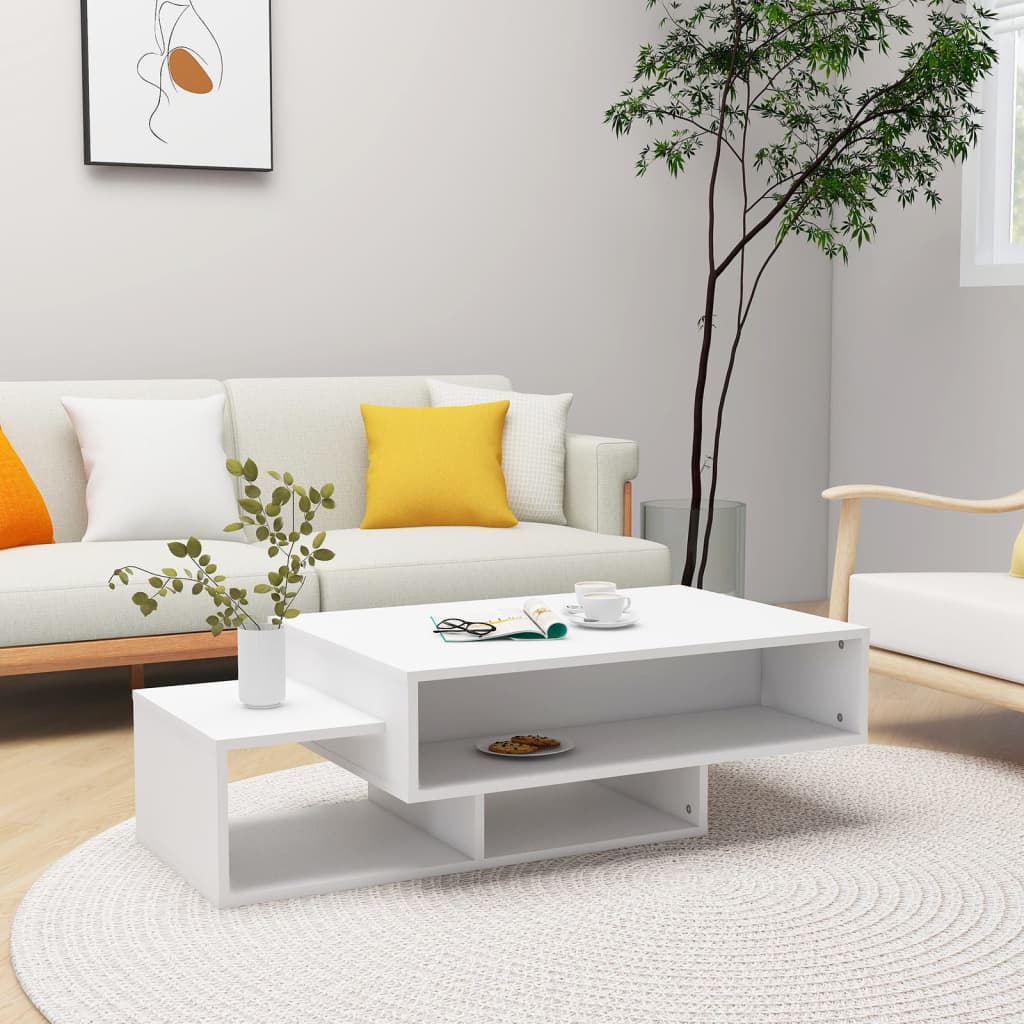 Coffee table, white, 105x55x32 cm, chipboard