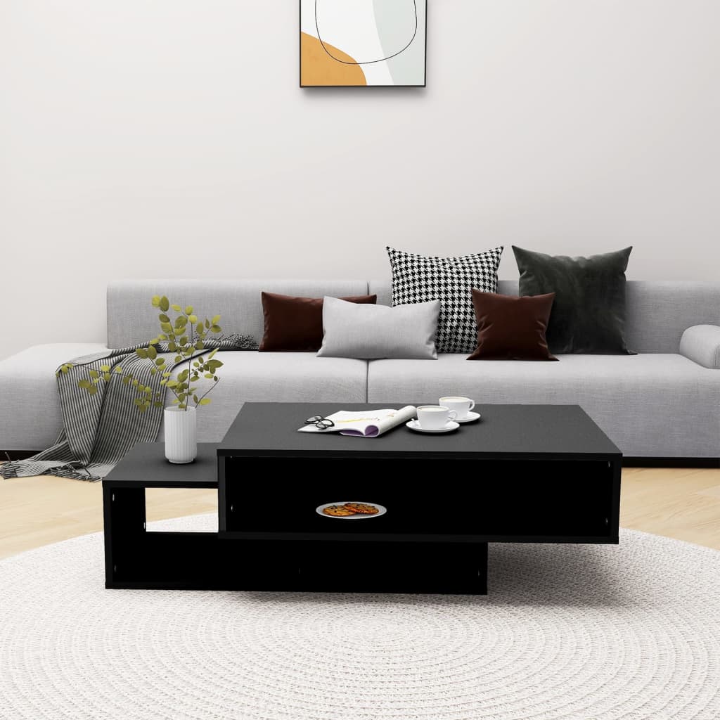 Coffee table, black, 105x55x32 cm, chipboard
