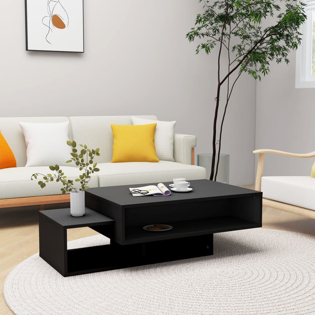 Coffee table, black, 105x55x32 cm, chipboard