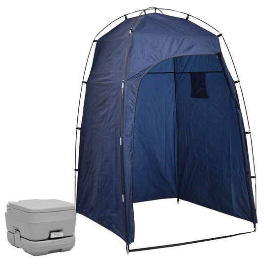 Portable camping toilet with tent, 10+10 L