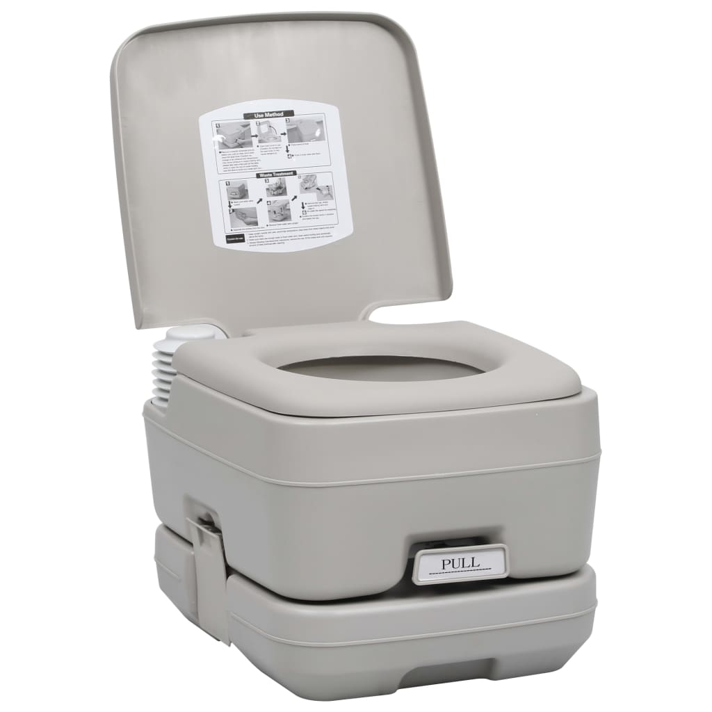 Portable camping toilet with tent, 10+10 L